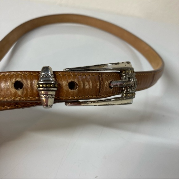 Brighton Brown Leather Belt with Silver Buckle - Picture 5 of 11